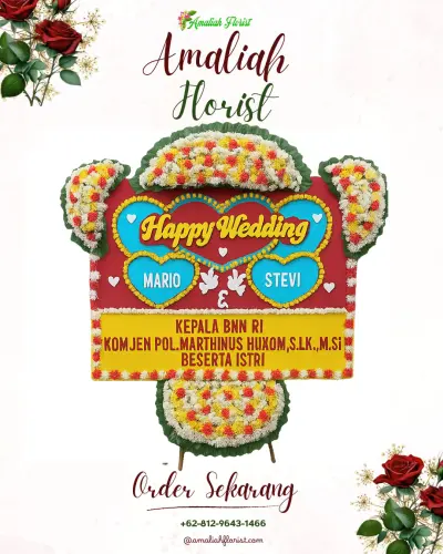 Karangan Papan Bunga Pernikahan di Krakahan